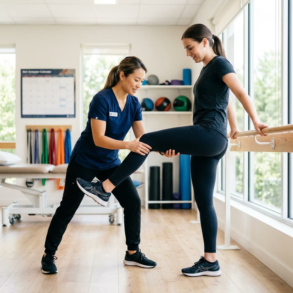 Clinical mobility assessment measuring joint range of motion and flexibility in patient living room