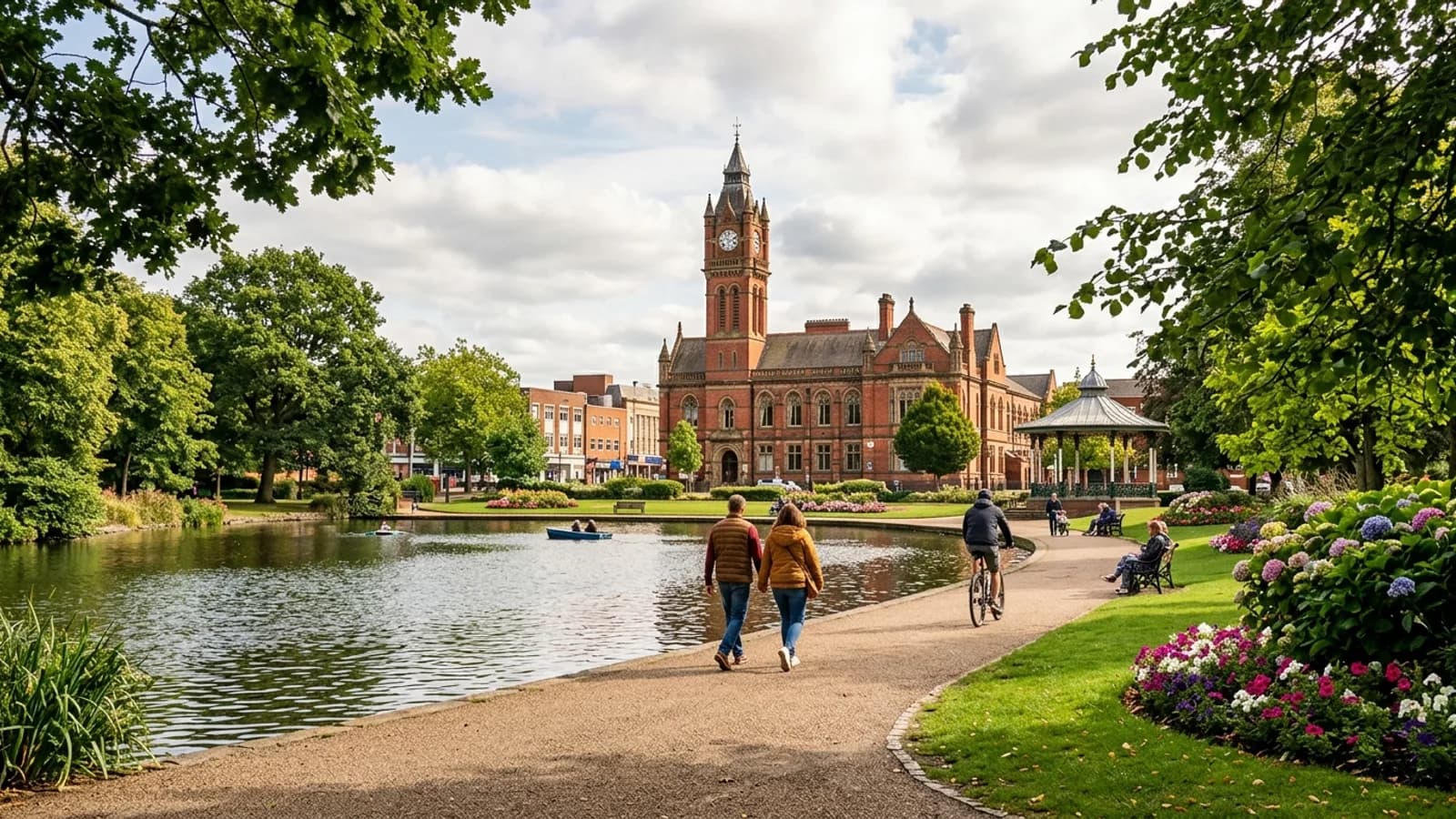 The historic Victorian park and Town Hall complex at the heart of Walsall town centre.