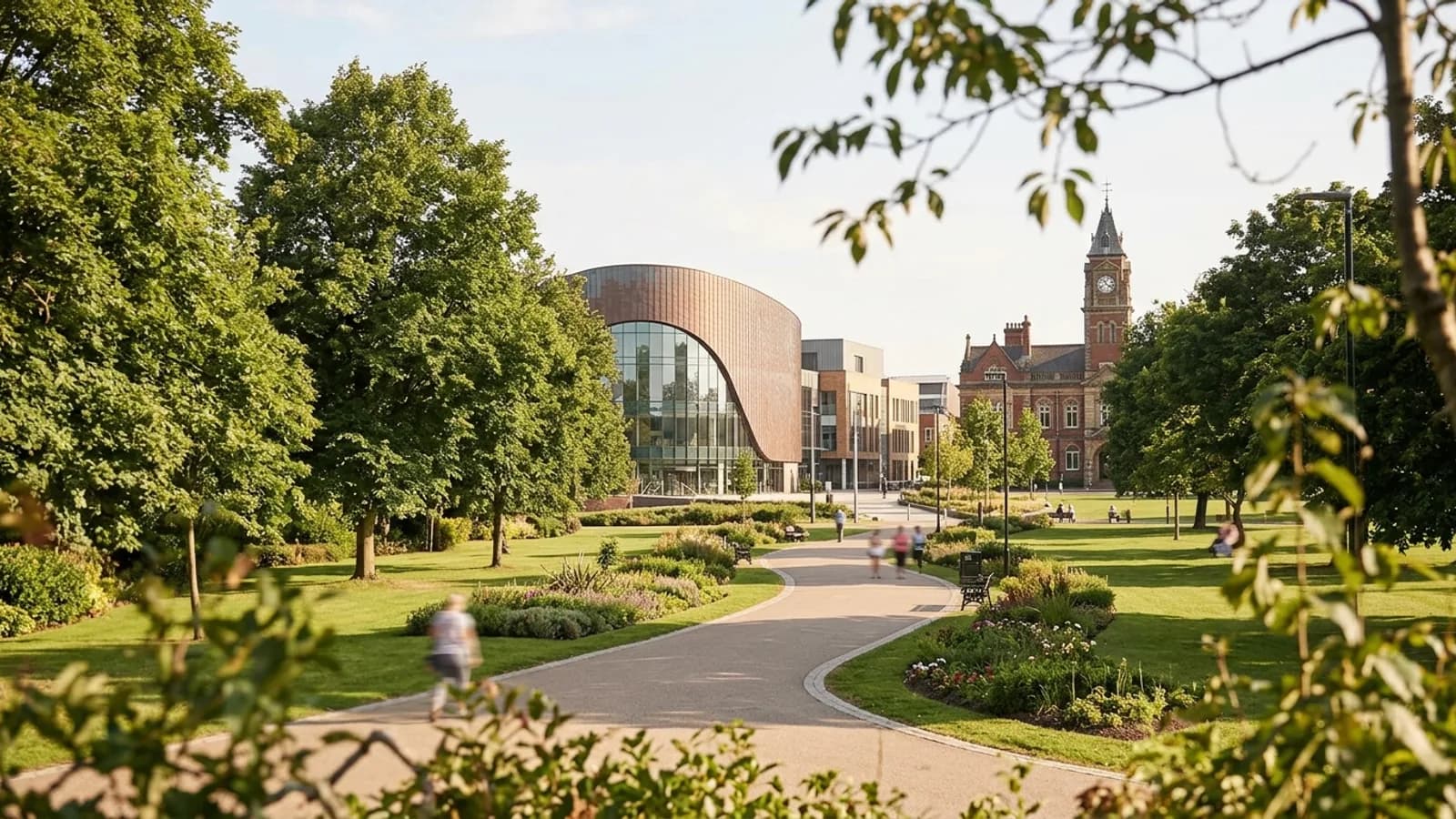 The historic Dartmouth Park and vibrant civic quarter of West Bromwich town centre.